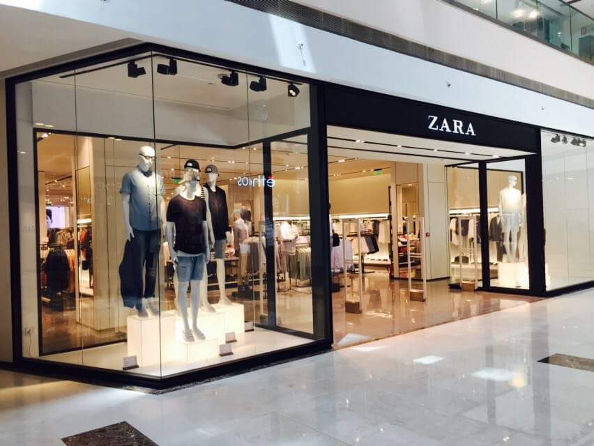 Outside view of Zara store